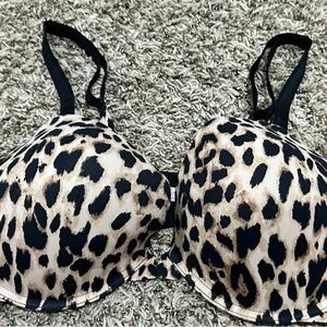 Victoria's Secret Plunge Push-up Push-Up Bra Leopard 38DDD